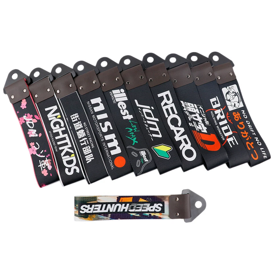 1X JDM Graffiti Car Trailer Tow Rope Towing Hook Strap Decoration only Foto 3 de 4