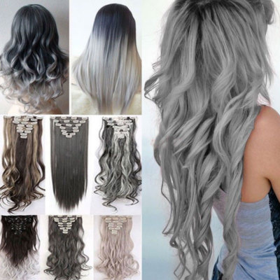 Ombre Blonde Wavy Full Head Clip in Extension Amazon.com : REECHO 20 main image 3