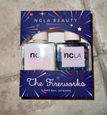NCLA NAIL LACQUER POLISH The Fireworks Glitter Stars White Red Blue Presidential