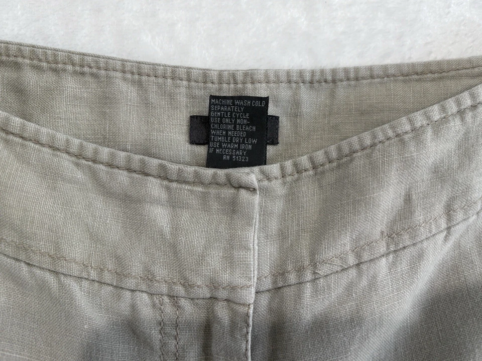 Kenneth Cole Reaction 100% 亚麻阔腿裤 棕褐色 尺寸 6,1GW4D559 — 第 2/4 张图片