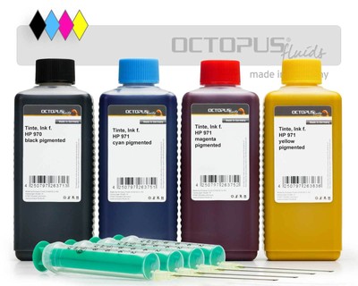 1 Liter CMYK Drucker Nachfüll Tinte f. HP 970 HP 971 Officejet PRO X451DN X551DW