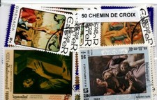 Lot timbres thematique " Chemin de croix "