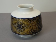Schöne Vase, Heinrich-Porzellan, Echt Kobalt, Goldmalerei