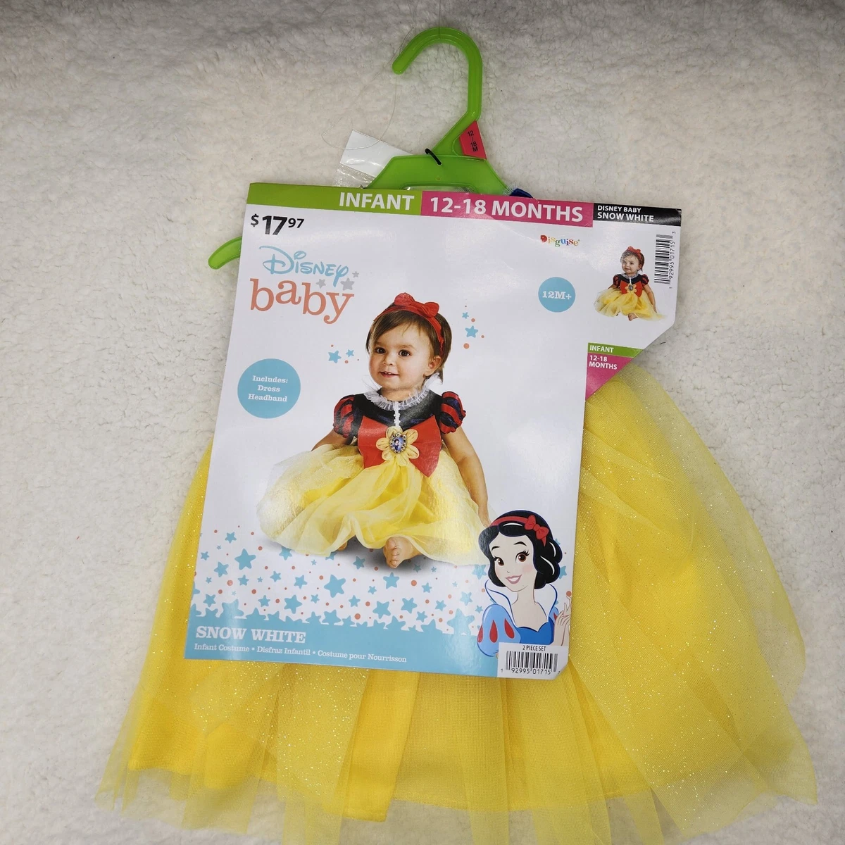 Disney Baby Princess Snow White Infant Costume Shoes Headband 6