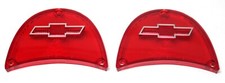 New Chrome Bowtie Rear Tail Light Lens Set For 1957 Chevy 150 210 Nomad Bel Air