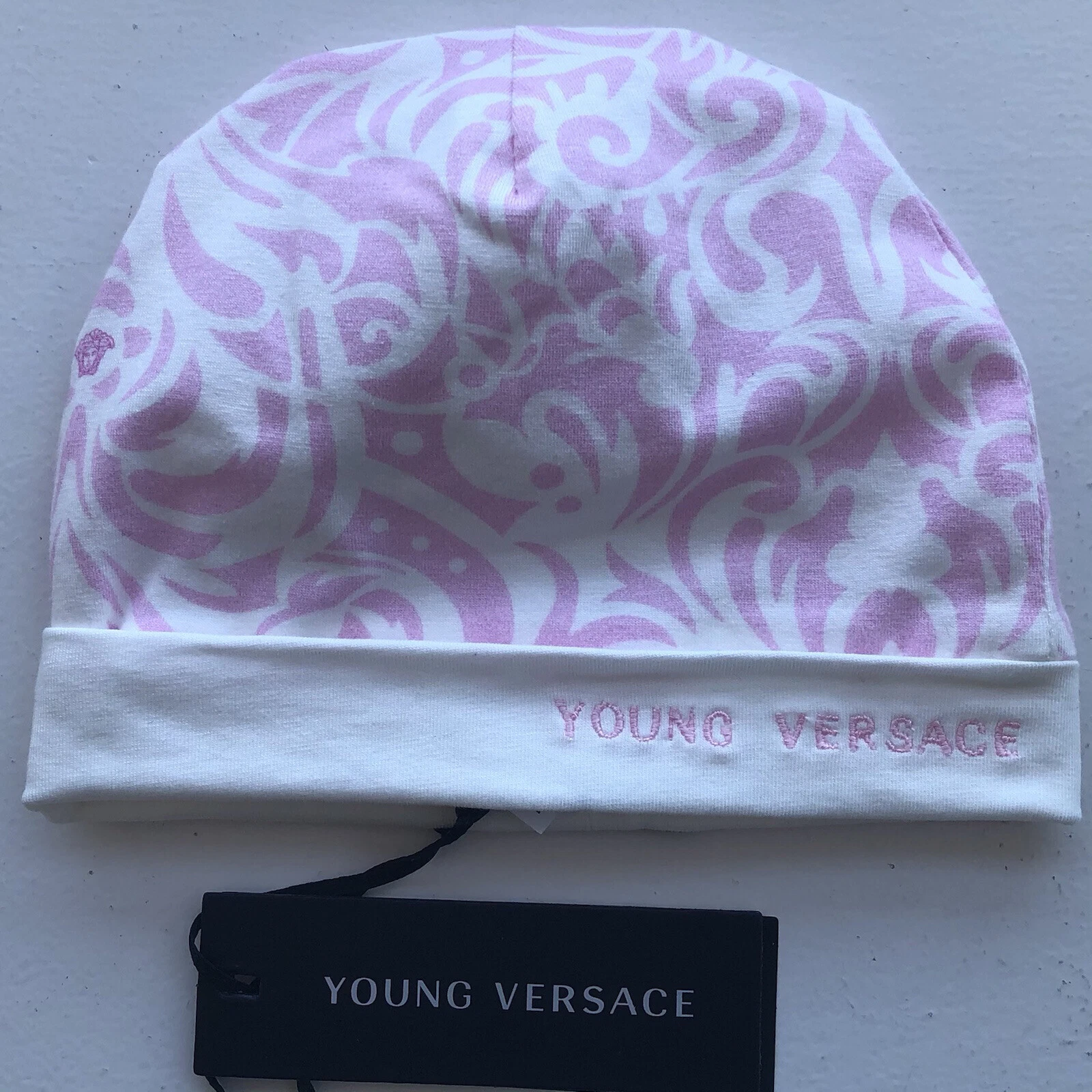 Genuine Young Versace Baby Girls Beanie/Hat size 9M, BNWT