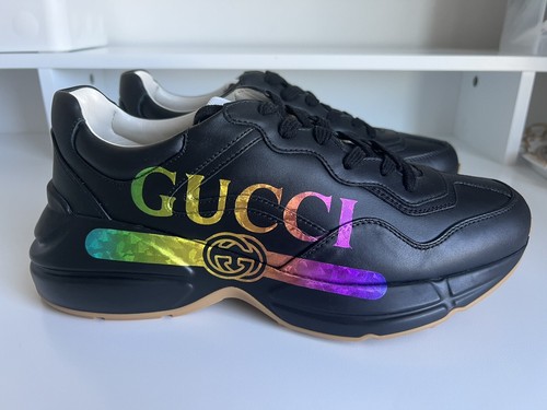 Gucci Rhyton Iridescent Logo Sneaker Men US size 9 | eBay