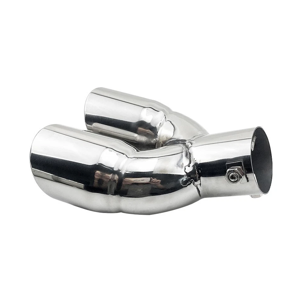 63 mm 2,5 pulgadas Entrada Coche Escape Trasero Trasero Silenciador Ajuste Doble Salida Accesorios Foto 3 de 4