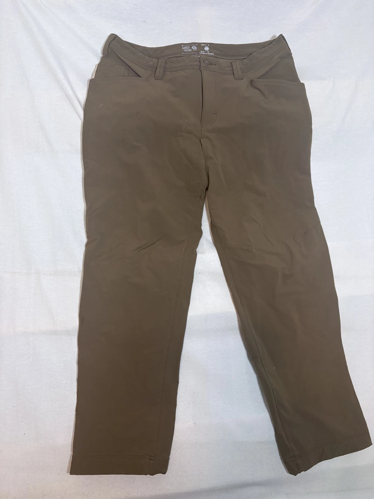 Mountain Hardwear Pants Mens 34x30 Brown Tan Nylon Stretch Softshell Hiking