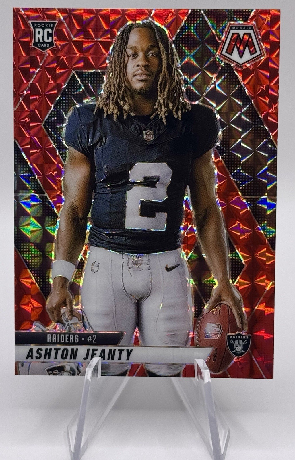 2025 Mosaic Ashton Jeanty Rookie Variations Red Mosaic #287 Raiders RC