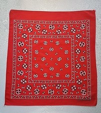 Vintage Fast Color Bandana Red Geometric 14193