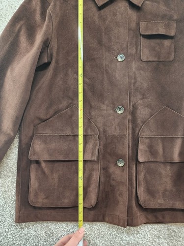 Ralph Lauren Dry Goods Faux Suede Dark Brown Oversized Field Barn Jacket LARGE - Picture 15 of 18