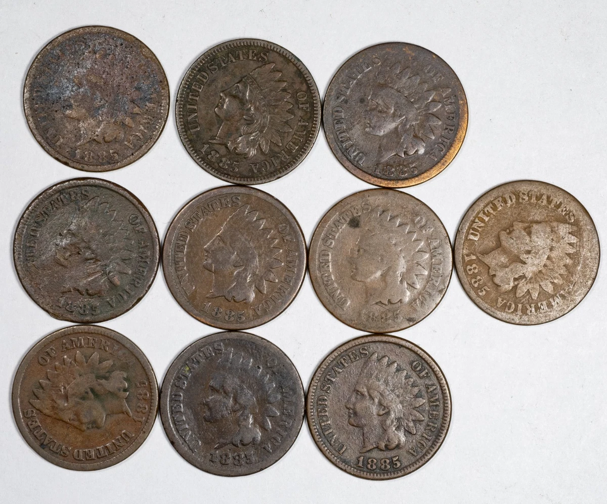 Philadelphia 1885 Year Indian Head Small Cents (1859-1909) for