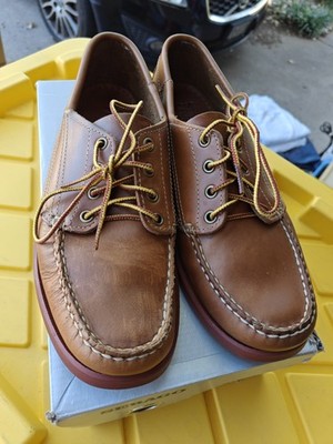 Sebago Campsides Boat Shoes Men's Size 9.5 M Brown Leather Lace Up Made In USA