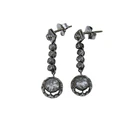 Sterling Silver Rose Cut Diamond Vintage Dangle Earrings
