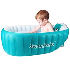 Inflatable Baby Bath Tub Portable Foldable Travel Mini Swimming Pool Helps In...
