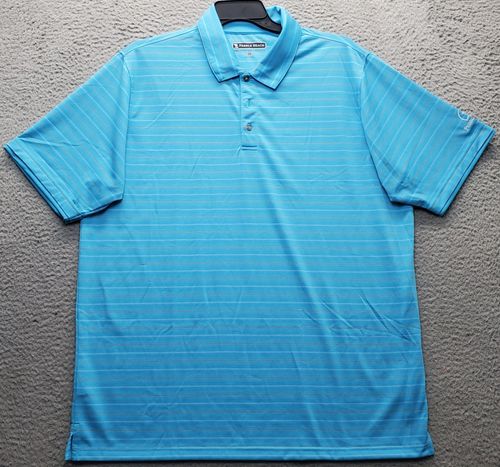 Pebble Beach Golf Performance Polo Shirt Mens 2XL Multi Striped Dry Luxe Stretch - 第 1/9 張圖片