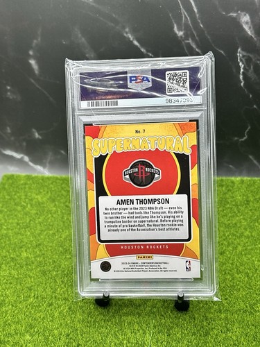 2023 Panini Contenders Amen Thompson Supernatural #7 RC ๐PSA 10๐ Rockets - Picture 4 of 4
