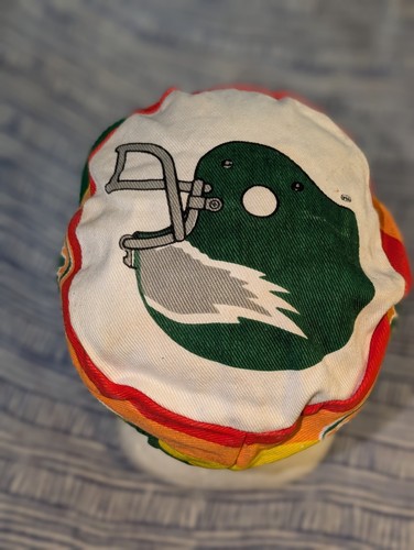 1980s Vintage MAB Paints Philadelphia Eagles Football Painters Hat Cap Rainbow - Picture 6 of 14