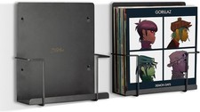2PK Wall Mount Vinyl Record Shelf LP Storage Display Matte Black