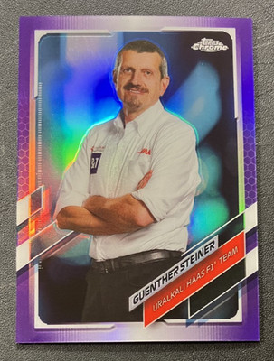 320/399 Purple Guenther Steiner #92 2021 Topps Chrome Formula 1 F1 Portrait Card