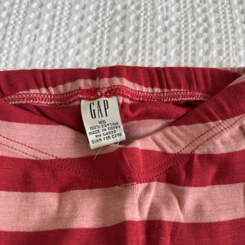 Youth Kids Gap Striped Vintage Long John’s Pajamas Red Pink Size XS New Unisex - Picture 4 of 9