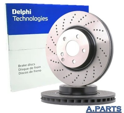 DELPHI 2X BRAKE DISCS 390MM FRONT DRILLED MERCEDES S CLASS W221 V221 AMG 63