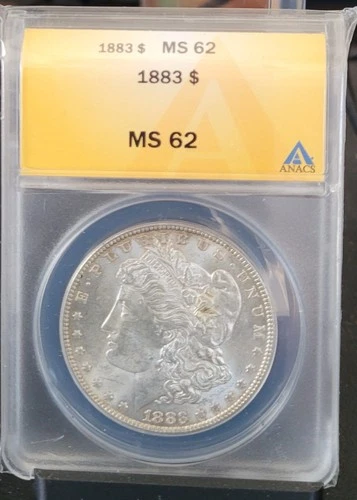 1883-P  $1  MORGAN SILVER DOLLAR  ANACS MS62