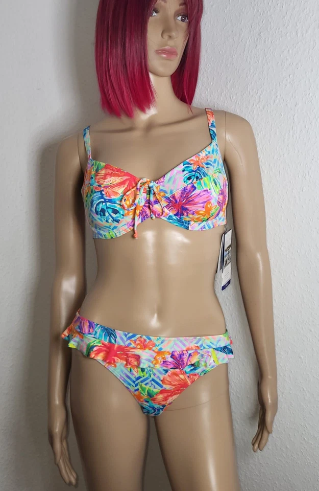 Luxus Bikini Set, Cyell Fiji Floral, Rüschen, Größe 36/38 S/M Cup D Damen neu 75 - Bild 2 von 4