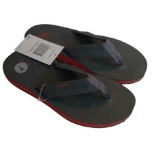 Hurley Men's Lunarlon Lunar Flip Flop Sandals, Dark Grey/Firewood Orange, 7