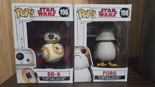 Funko Pop! Star Wars Porg 198 & BB-8 196 From The Last Jedi Series