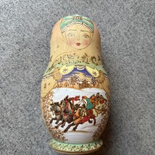 Signed Russian Matryoshka Nesting 10 Doll Set Zagorsk Fairy Tale Hand Painted