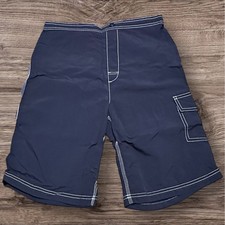 Lands' End Kids Swim Trunks Navy Mesh Lined Cargo Shorts Size XL 18  20