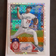 Topps 2023 Chrome X-Fractor Rookie Michael Grove #22 Los Angeles Dodgers Card