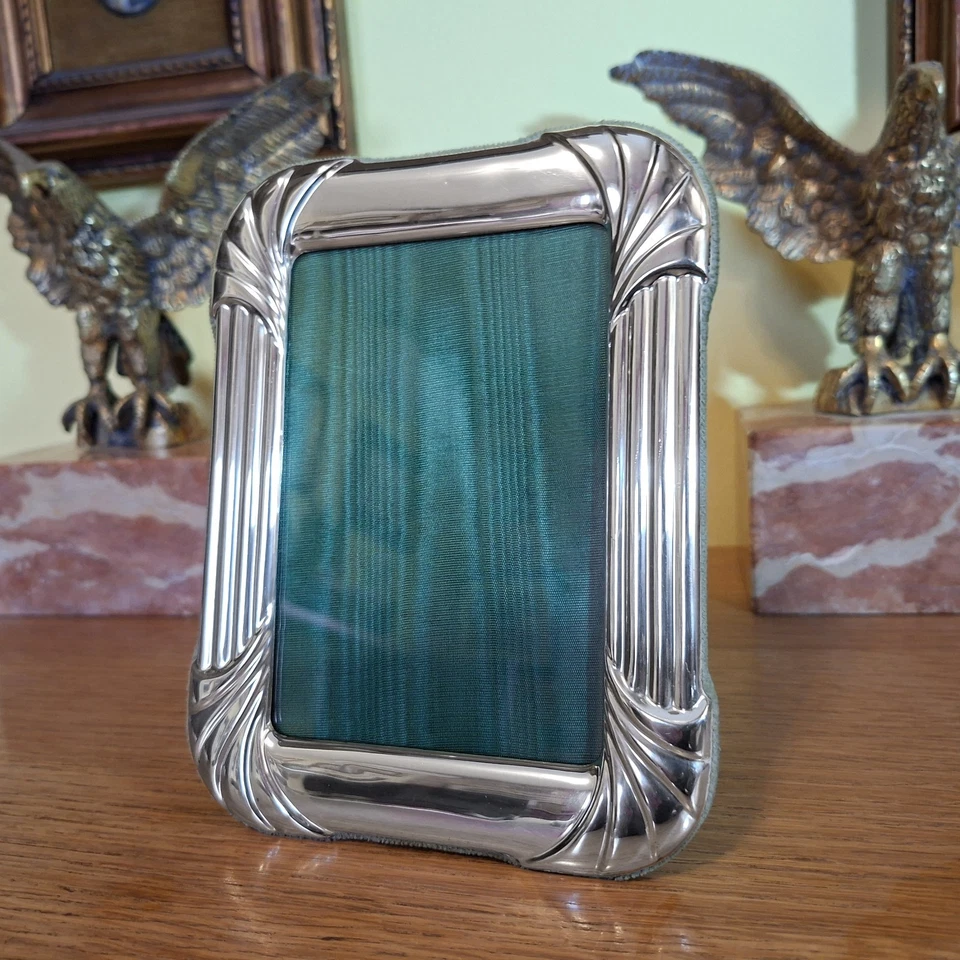 Antica Cornice Portafoto in Argento 925 massiccio anni 70 x foto cm 9x13 Vintage - Immagine 4 di 4