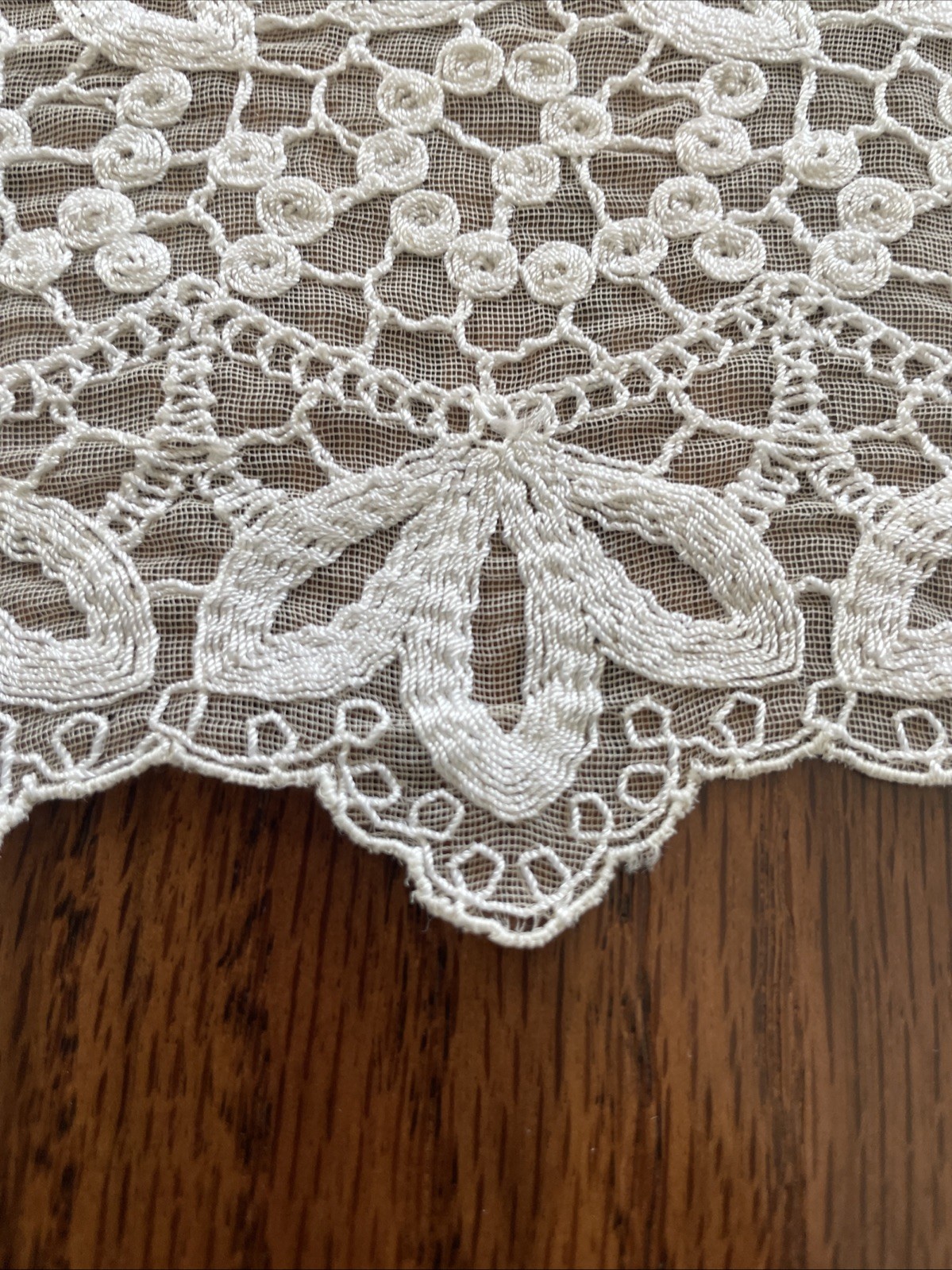 Vintage Table Runner, Buffet or Dresser Scarf Embroidered Lace 49”x14” Gorgeous