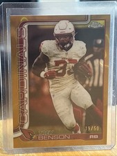 2025 Topps Chrome Football Trey Benson Gold Lava /50 Arizona Cardinals RB