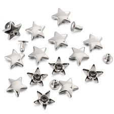 100 Sets 12MM Star Rivets Studs Leather Garment Rivet Studs for Leather Craft
