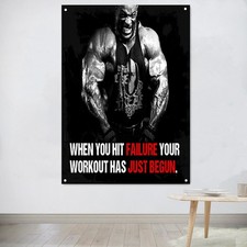 Canvas Print Flag Bodybuilding Fitness Gym Poster Tapestry Wall Hanging Banner