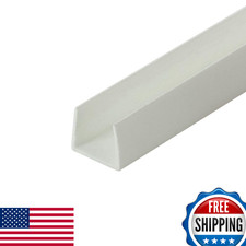 Outwater Plastics White 1/2'' Styrene Plastic U-Channel/C-Channel 36 Inch Length