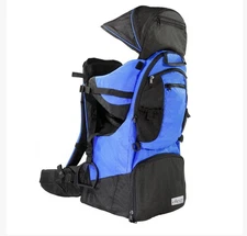 NWT ClevrPlus Blue Black Kids Infant Toddler Hiking Deluxe Backpack Carrier
