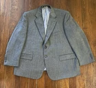 Meeting Street Lambswool Sport Coat 46S Black Gray Herringbone Jacket Blazer