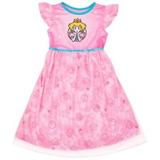 Super Mario Bros. Princess Peach Girl's Gown Pajamas Pink
