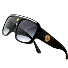 Sunglasses Men Black Lens Square Style Fashion Shades UV400 Trendy Rapper Gangs