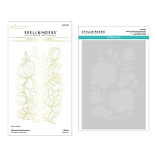 Spellbinders Glimmer Plate And Stencil Bundle-Glimmering Peonies - 5A0022YJ-1G60