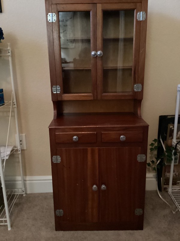 Vintage All Wood Child Play Set - Crib, Cabinet, and Chair