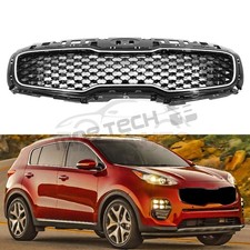 For 2017 2018 2019 Kia Sportage Front Upper Black Grill Chrome Trim 86350d9000