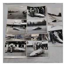 Lot of 14 Original & 1950s Black & White Record Motorcycle Photos
