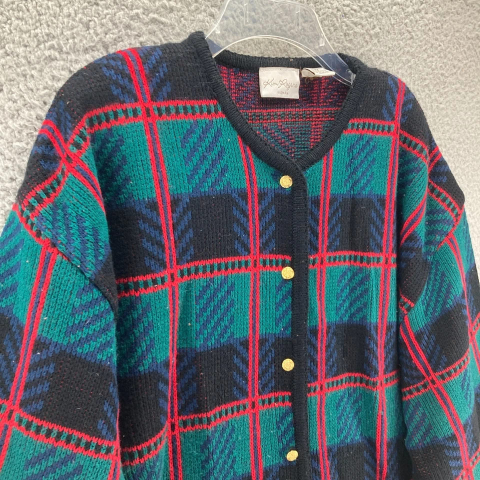 Kim Rogers Cárdigan Suéter Mujer 3X Pequeño Negro Rojo Verde Vacaciones Navidad Foto 3 de 4
