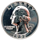 1957 Washington Quarter DDO-Doubled Die Obverse GEM PROOF 90% Silver 25c Coin #1